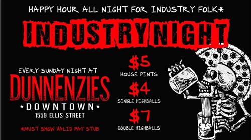 Industry Night at #DunnenziesDowntown every Sunday! | iNFOnews.ca Industry Night at #DunnenziesDowntown every Sunday!
