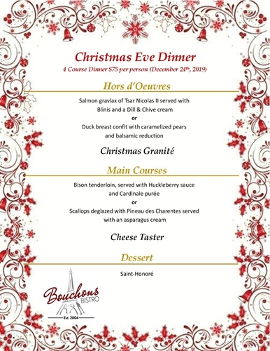 Christmas Eve At Bouchons Bistro | iNFOnews.ca Christmas Eve At Bouchons Bistro