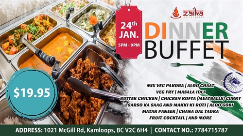 Zaika Republic Day Dinner Buffet | iNFOnews.ca Zaika Republic Day Dinner Buffet