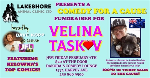 Lakeshore Animal Clinic's Comedy for a Cause for Velina Taskov | iNFOnews.ca Lakeshore Animal Clinic’s Comedy for a Cause for Velina Taskov