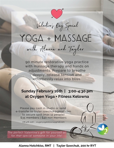 Restorative Yoga + Massage Kelowna | Valentine’s Special