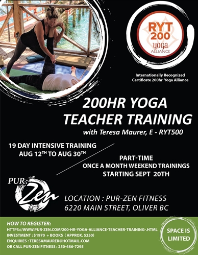 200 hour Accredited Yoga Teacher Training part-time