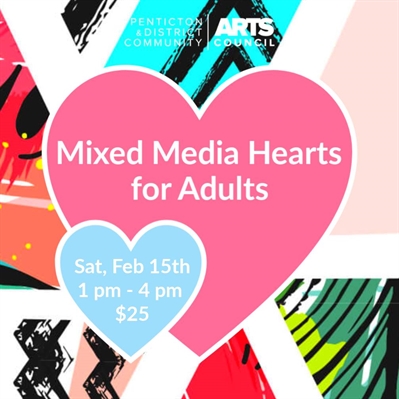 PDCAC Presents Mixed Media Hearts Painting