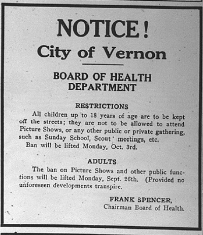 Greater Vernon Museum: Pandemic History Exhibit (Online)