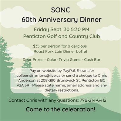 South Okanagan Naturalists Club 60th Anniversay Dinner