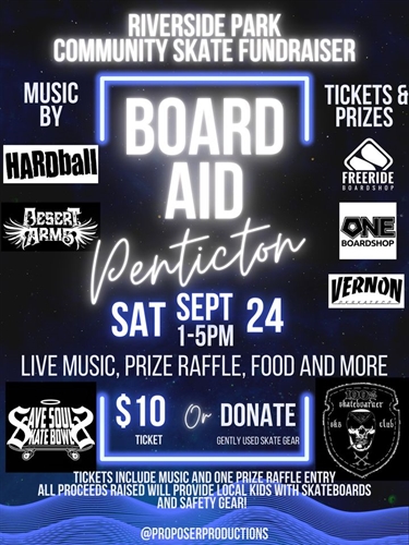 Board Aid Penticton - Hardball and Desert Arms Live at Riverside Skate Park | iNFOnews.ca Board Aid Penticton – Hardball and Desert Arms Live at Riverside Skate Park