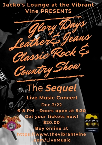 Leather and Jeans classic Rock and Country Show with Glory Days