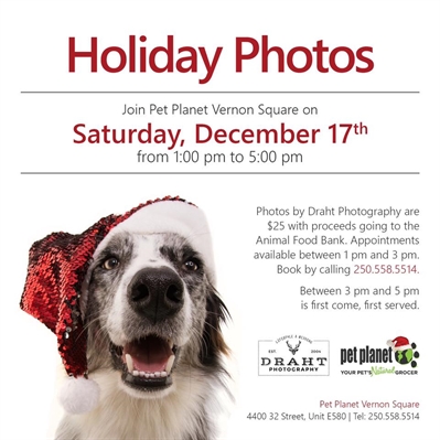 Holiday Photos – Bring in your furry family members for a holiday photo
