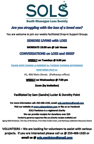 SOLS South Okanagan Loss Society | iNFOnews.ca SOLS South Okanagan Loss Society