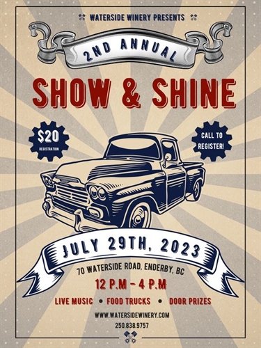 Waterside Winery Presents 2nd Annual Show & Shine
