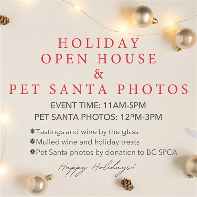 Holiday Open House & Pet Santa Photos at Township 7 Winery (Saturday & Sunday)