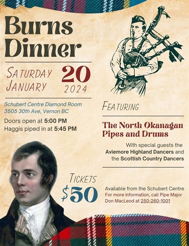 North Okanagan Pipes and Drums Burns Dinner