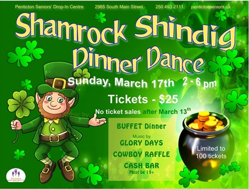 St. Paddys Shindig dinner/Dance with Glory Days | iNFOnews.ca St. Paddys Shindig dinner/Dance with Glory Days