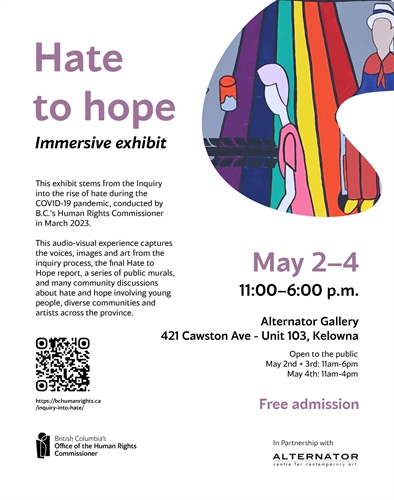 From Hate to Hope: An immersive exhibit (Thursday to Saturday)