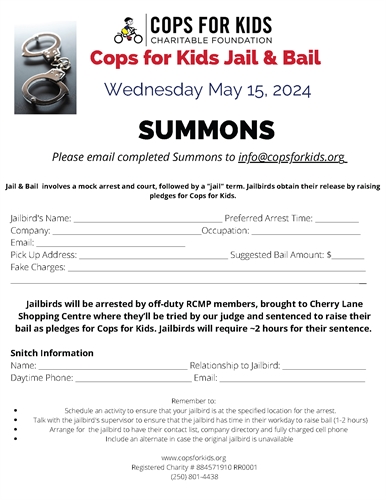 Cops for Kids Jail & Bail Event
