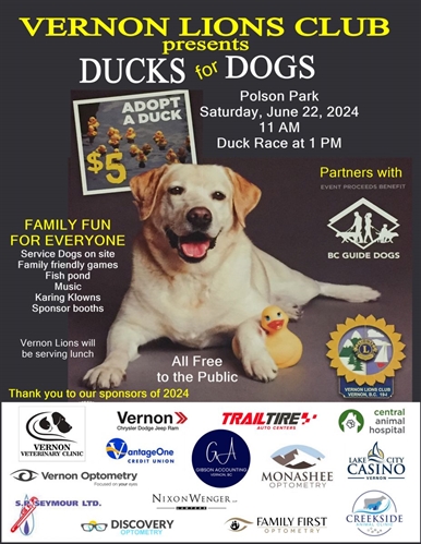 VERNON LIONS “DUCKS FOR DOGS” 2024