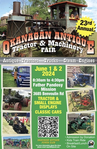 23rd Annual Okanagan Antique Tractor and Machinery Fair (Saturday & Sunday)