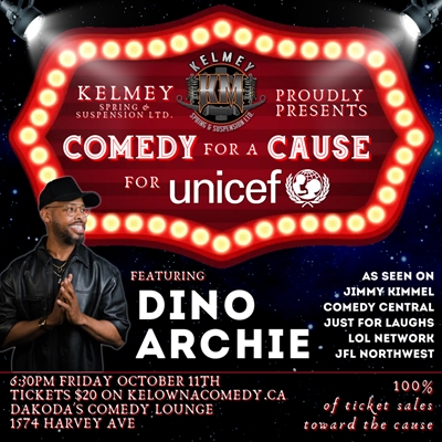 Comedy for a Cause with Dino Archie for Unicef presented by Kelmey Spring & Suspension