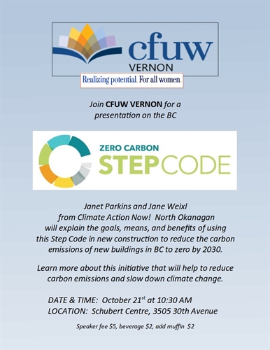 CFUW Vernon presentation: BC Zero Carbon Step Code