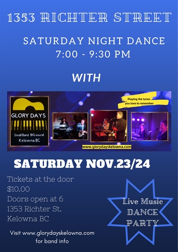Saturday Night Dance with music by Glory Days