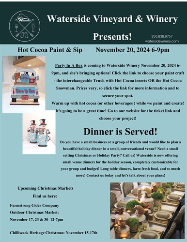 Hot Cocoa Paint & Sip at Waterside Vineyard & Winery