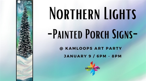 Northern Lights Painted Porch Signs