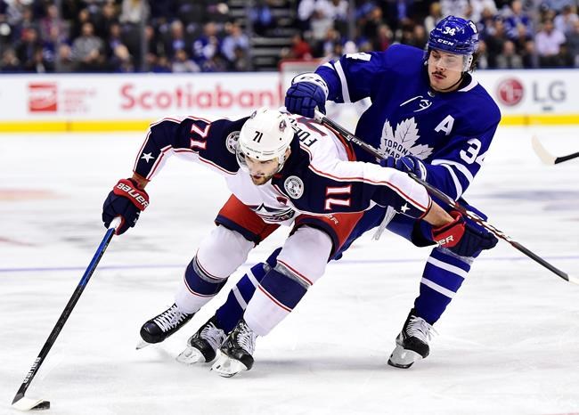 Nyquist's penalty-shot goal the difference as Blue Jackets beat Leafs in OT | iNFOnews.ca CP989669198