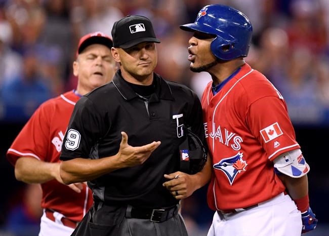Blue Jays' Edwin Encarnacion suspended one game for physical contact with umpire | iNFOnews.ca