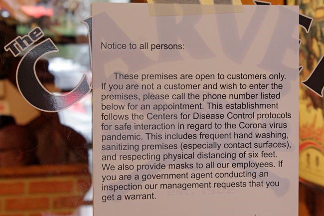Defiance of virus dining bans grows as restaurants flounder | iNFOnews.ca Defiance of virus dining bans grows as restaurants flounder | iNFOnews.ca
