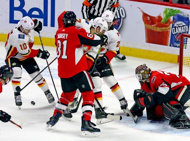 Hogberg makes 40 saves as Senators snap 9-game winless skid over Flames | iNFOnews.ca Hogberg makes 40 saves as Senators snap 9-game winless skid over Flames | iNFOnews.ca