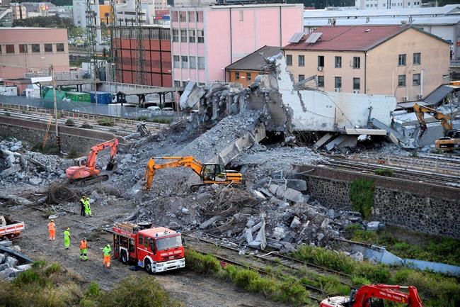 Crews remove major rubble 3 days after Italy bridge collapse | iNFOnews.ca