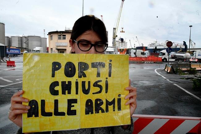 Anti-arms trade protests as Saudi freighter docks in Italy | iNFOnews.ca