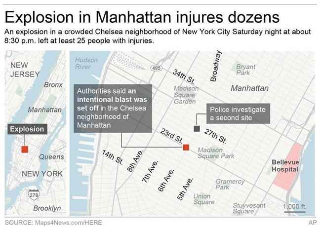 Manhattan explosion leaves 29 hurt; 2nd device probed | iNFOnews.ca Manhattan explosion leaves 29 hurt; 2nd device probed | iNFOnews.ca