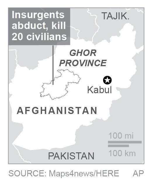 Afghan official: Taliban insurgents abduct, kill 26 people | iNFOnews.ca