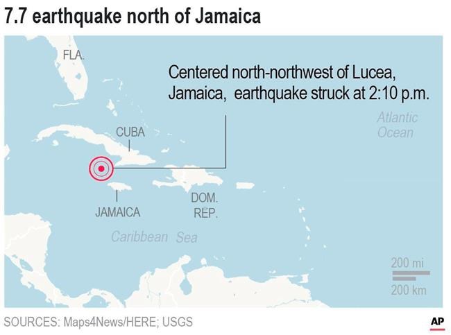 Mag 7.7 quake hits between Cuba and Jamaica, but no injuries | iNFOnews.ca