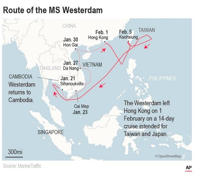 Cruise ship barred by 4 governments set to dock in Cambodia | iNFOnews.ca