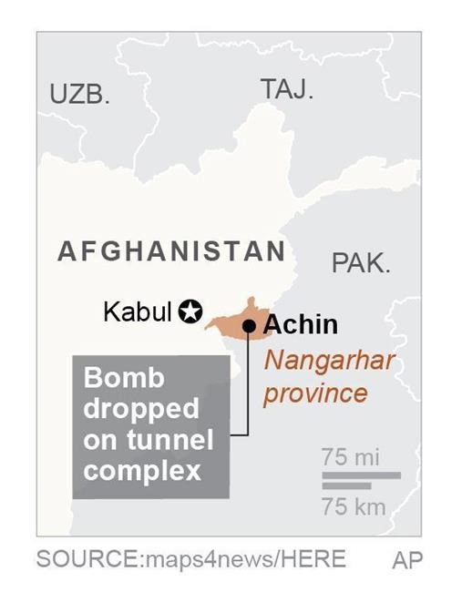 US drops 'mother of all bombs' on Islamic State tunnel | iNFOnews.ca