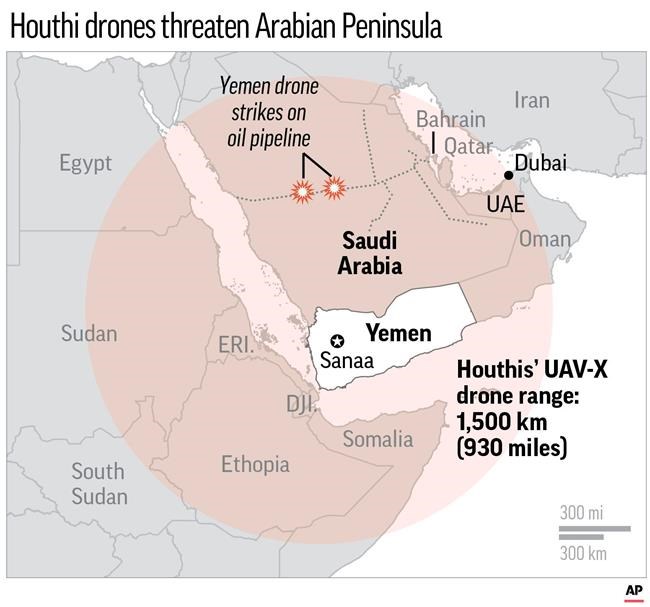 Bomb-laden drones of Yemen rebels threaten Arabian Peninsula | iNFOnews.ca