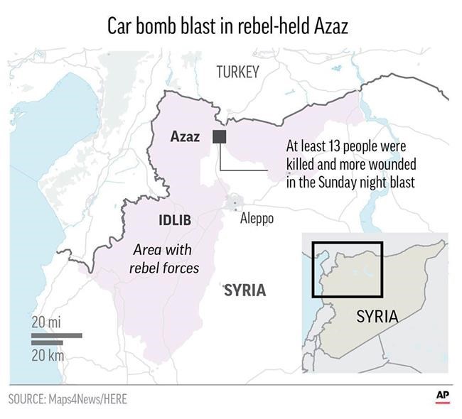 Car bomb kills 13 in rebel-held northern Syrian town | iNFOnews.ca Car bomb kills 13 in rebel-held northern Syrian town | iNFOnews.ca