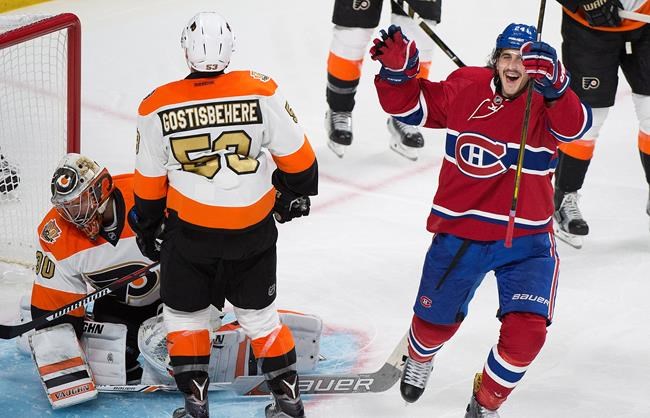 Tomas Plekanec's first of season lifts Canadiens over Flyers 5-4 | iNFOnews.ca
