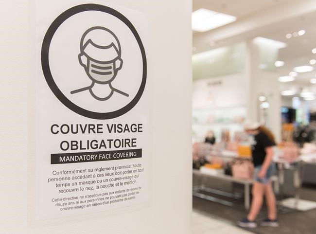 Quebec becomes first province to make masks mandatory in indoor public spaces | iNFOnews.ca CP179299483
