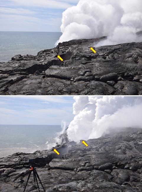 Cliffs collapse at Hawaii volcano, stopping "firehose" flow | iNFOnews.ca