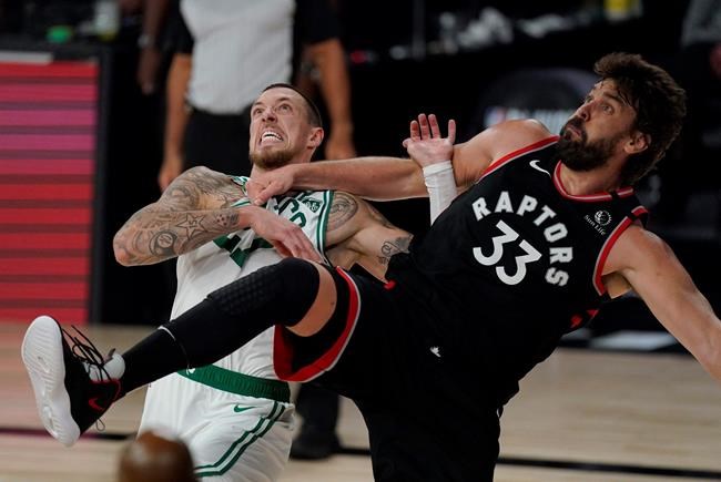 Raptors beat Celtics 100-93 to even playoff series at two games apiece | iNFOnews.ca CP790733463