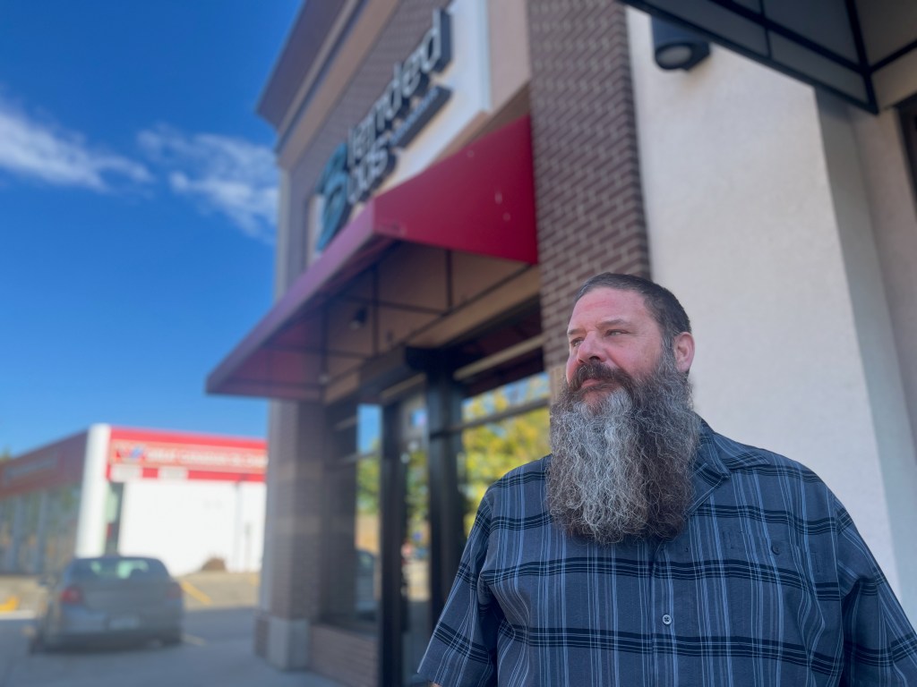 'It almost broke me:' For Okanagan, Kamloops cannabis retailers it's been a tough 7 years since legalization | iN420 Cannabis store owner kevin demers stands outside his vernon cannabis store.