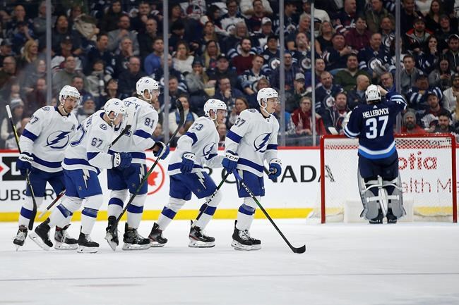 Anthony Cirelli scores first career hat trick, Lightning beat Jets 7-1 | iNFOnews.ca
