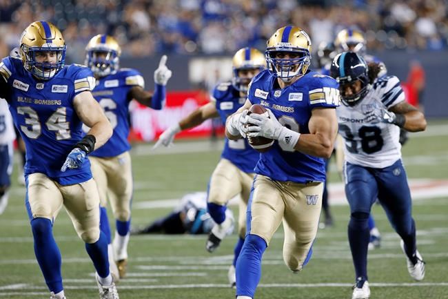 Nic Demski with two TDs, Blue Bombers beat Argonauts 40-14 | iNFOnews.ca
