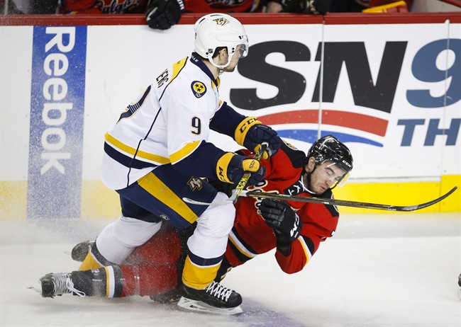Weber, Predators cap perfect road trip with 2-1 victory over Flames | iNFOnews.ca CP36177338