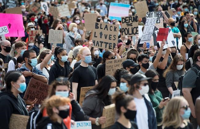 Two arrested after alleged assault at Friday's anti-racism protest, VPD says | iNFOnews.ca