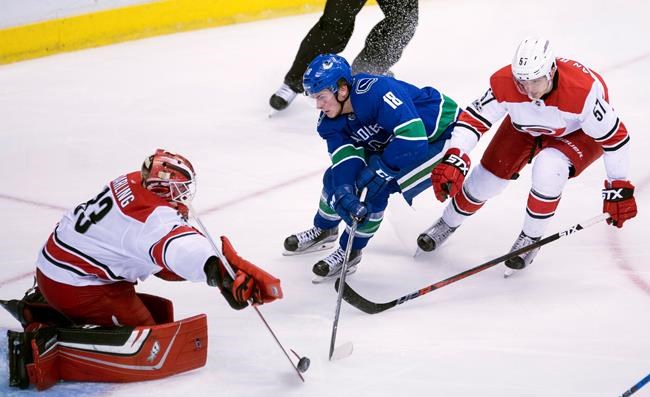 Canucks' Markstrom earns first career shutout in win over Hurricanes | iNFOnews.ca