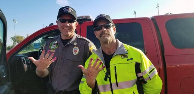 Utah firefighters get purple manicures aiding girl in crash | iNFOnews.ca